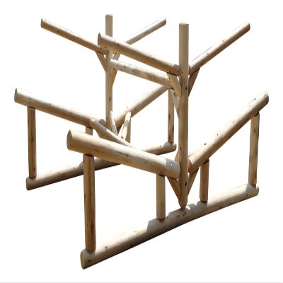 4-Place 2 Rowboat + 2 Canoes/Kayak Log Rack, Sunfish Sailboat Storage Racks, Surfboard Stand, Canoe Boat Storage for Garage, Heavy Duty Kayaks Storages - Unfinished