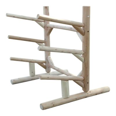 3-Place One-Sided Kayaks/SUP Log Racks, Freestanding Kayak Rack Outdoor, Surf Board Racks for Storage, SUP Paddle Board, Standing Kayaks Storage - Unfinished