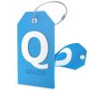 Shacke Initial Luggage Tag with Full Privacy Cover and Stainless Steel Loop - Aqua Teal (Letter Q) view 1
