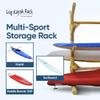 10-Place Log Kayak Storage Rack Free-standing Kayak Rack Outdoor, Lakeside Canoe Storage Rack SUP Storage, Paddle Board Racks, Surfboard Stand, Sports & Outdoors Racks, SUP Kayaks - Natural view 4