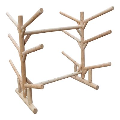 2 Canoes + 4 Kayak/SUP Log Racks, Freestanding Log Kayaks Garage Storage Rack, Canoe Stand, Surfboard Racks, SUP Paddle Board Holder, Sport Outdoor - Unfinished