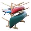 2 Canoes + 4 Kayak/SUP Log Racks, Freestanding Log Kayaks Garage Storage Rack, Canoe Stand, Surfboard Racks, SUP Paddle Board Holder, Sport Outdoor - Unfinished view 2