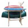 2 Canoes + 4 Kayak/SUP Log Racks, Freestanding Log Kayaks Garage Storage Rack, Canoe Stand, Surfboard Racks, SUP Paddle Board Holder, Sport Outdoor - Unfinished view 3