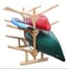 2 Canoes + 4 Kayak/SUP Log Racks, Freestanding Log Kayaks Garage Storage Rack, Canoe Stand, Surfboard Racks, SUP Paddle Board Holder, Sport Outdoor - Unfinished view 4