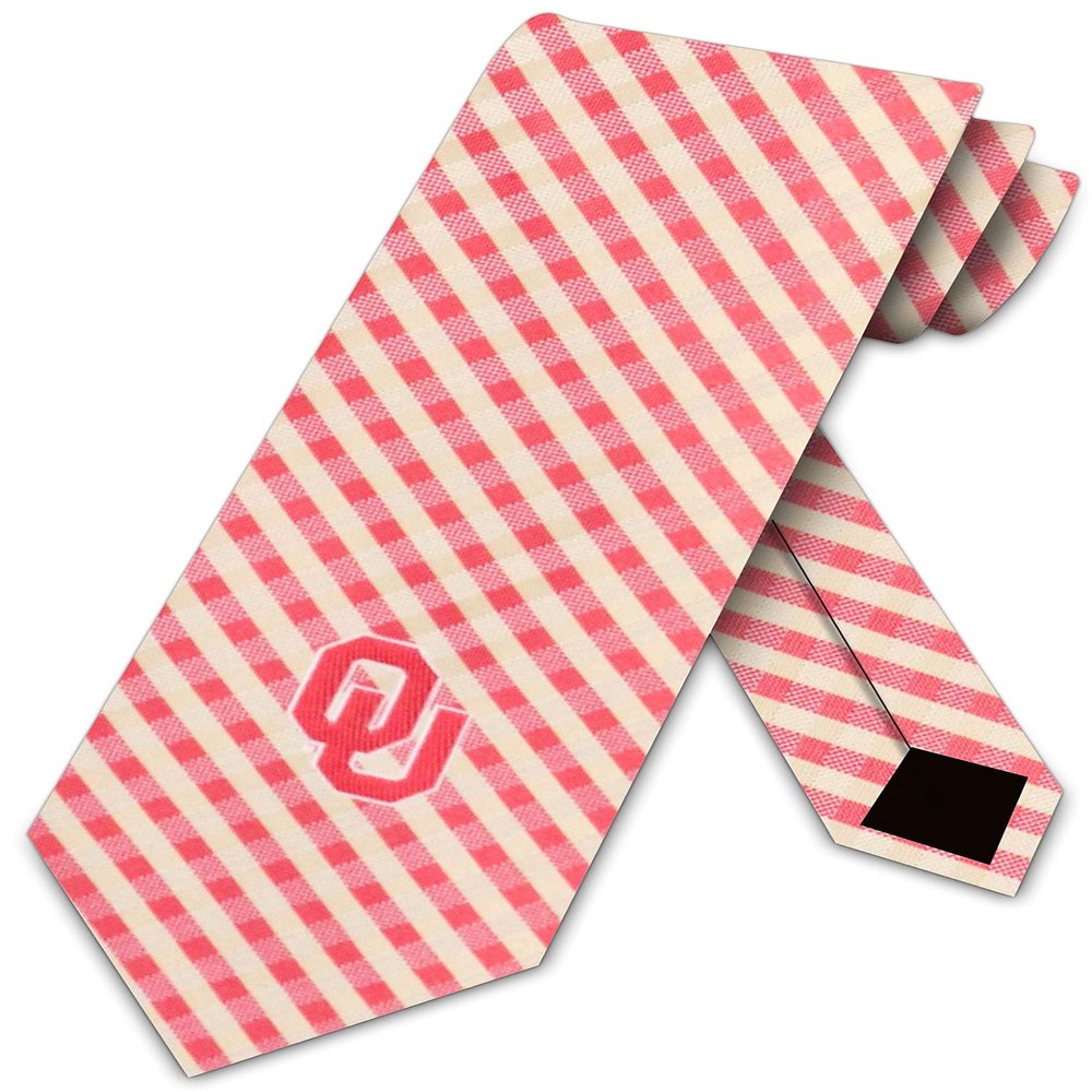 Eagles Wings Oklohoma Ties Sooners Mens College Neckties (Gingham Microfiber)