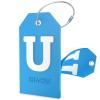 Shacke Initial Luggage Tag with Full Privacy Cover and Stainless Steel Loop - Aqua Teal (Letter U) view 1