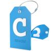 Shacke Initial Luggage Tag with Full Privacy Cover and Stainless Steel Loop (Aqua Teal) (Letter C) view 1