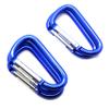 OnDepot 100 Pack of 3 inches Carabiner Spring Belt Clip Lot Snap Key Chain 75mm Aluminum Color, Black/Blue/Silver/Mix Color (Blue 3" (100 Pack)) view 2