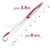 Sanhu Squid Jigs 3.5oz, 5 Pcs Red Mackerel for Offshore Jigging, Includes 5 Twin Assist Hooks 5/0, Ideal for Lingcod, Tuna & Bottom Fish view 2