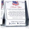 Personalized Crystal Policeman Retirement Gift Plaque for Him or For Her, Customized with Officer's Name, Service Period, Unique Retirement Award for Police, Sheriff, Law Enforcement Officer(M-6.5") view 1
