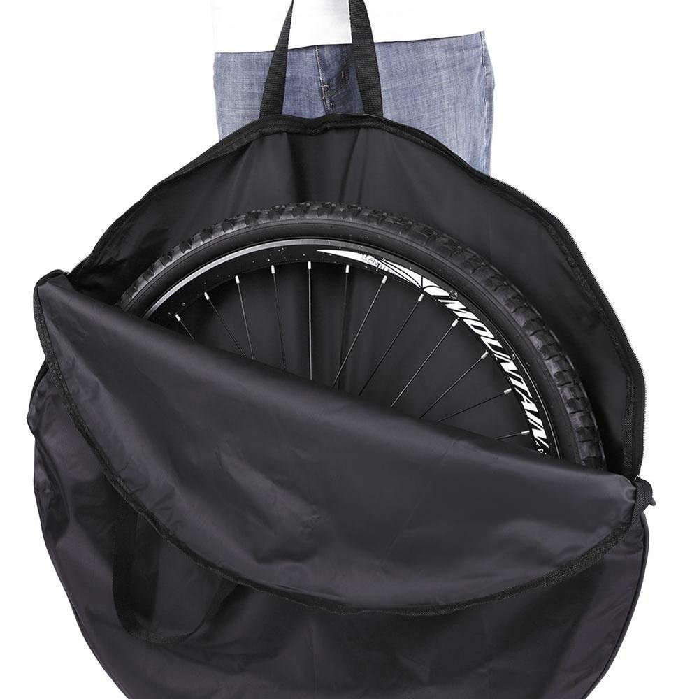 Alomejor Wheel Bag Cycling Soft Nylon Wheel Carry Bag Carrier Wheel Bag Black for Mountain Road Bike(27.5in)
