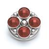 Surgical Steel Dermal Top - Dermal Top Jewelry with Garnet Stones - Dermal Piercing - Internally Threaded Microdermal Jewelry Top view 1