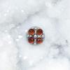 Surgical Steel Dermal Top - Dermal Top Jewelry with Garnet Stones - Dermal Piercing - Internally Threaded Microdermal Jewelry Top view 2