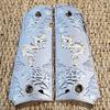 Nickel 1911 Full Size Grips Dragon Ambi Safety Cut view 1