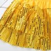 Agoky Kids Girls Glittery Sequined Dance Tutu Skirt Hip Hop Latin Jazz Fancy Dress Up for Prom Dance Stage Performance Gold 10-12 view 3