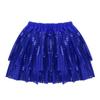 Agoky Kids Girls Glittery Sequined Dance Tutu Skirt Hip Hop Latin Jazz Fancy Dress Up for Prom Dance Stage Performance Blue 8-10 view 2