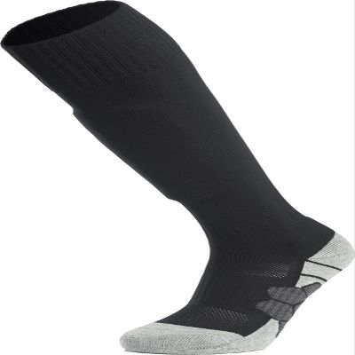 APTESOL Youth Soccer Socks Kids Knee High Team Sport Cushion Sock Women Men Long Tube Cotton Athletic Compression Socks (1-Pair Black-A,Medium)