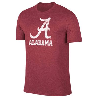 Campus Colors Adult MVP Heathered Cotton Blend T-Shirt - Logo Tshirt - Made from Ringspun - Comfort and Versatility (Alabama Crimson Tide - Crimson, Small)
