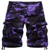 chouyatou Men's Active Normal Waist Loose Multi-Pocket Versatile Twill Cargo Shorts (29, Camo-Purple) view 1