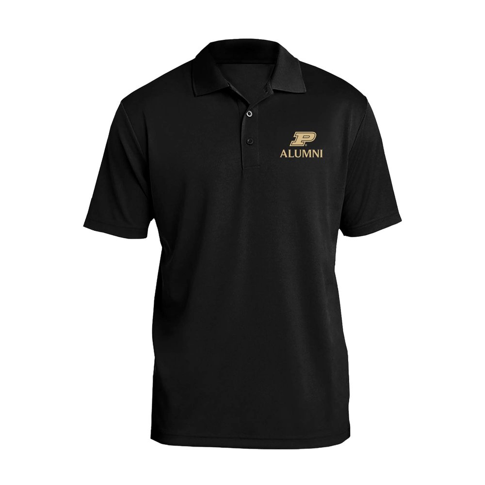 UGP Campus Apparel AP509 - Purdue Boilermakers Primary Alumni LC Polo - Small - Black
