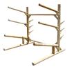 4-Place 1 Sunfish Sailboat + 3 Canoes/Kayak Log Rack with Boom Racks, Sunfish Sailboat Storages, Heavy Duty Kayaks Storage Racks, Canoe Storage - Natural view 1