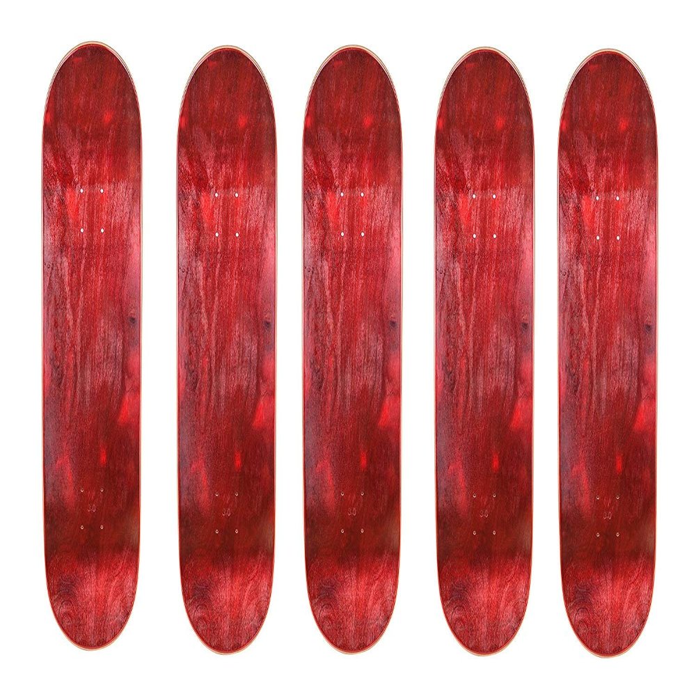 Cal 7 Blank Maple Skateboard Decks (Bundle of 5) (8.5 inch, Red)
