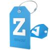 Shacke Initial Luggage Tag with Full Privacy Cover and Stainless Steel Loop - Aqua Teal (Letter Z) view 1