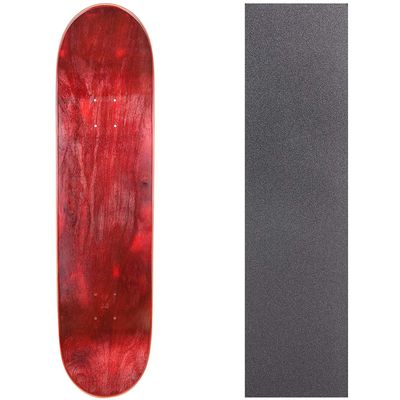 Cal 7 Blank Skateboard Deck with Grip Tape | 7.75, 8.0, 8.25 and 8.5 Inch | Maple Board for Skating (8.5 inch, Red)
