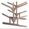 6-Place 4 Canoes + 2 Kayaks Log Rack, Freestanding Kayak Garage Storage Racks, Surfboard Stand, Kayak Rack, SUP Paddle Board Storage Racks for Garage, Canoe Stand Organizer - Canyon Brown view 3