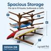 10-Place Log Kayak Storage Rack Outdoor, Paddle Board Racks, Surfboard Stand, SUP Storage, Freestanding Sports & Outdoors Racks, SUP Kayaks - Canyon Brown view 2