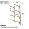 Log Kayak Rack - 4-Place Wall-Mounted Kayak/SUP Log Rack, Kayak Wall Mount, SUP Surf Racks, Paddle Board Wall Mount, Surfboard Rack, Paddleboard Storage, Kayaks, Racks for Surfboards - Unfinished view 4