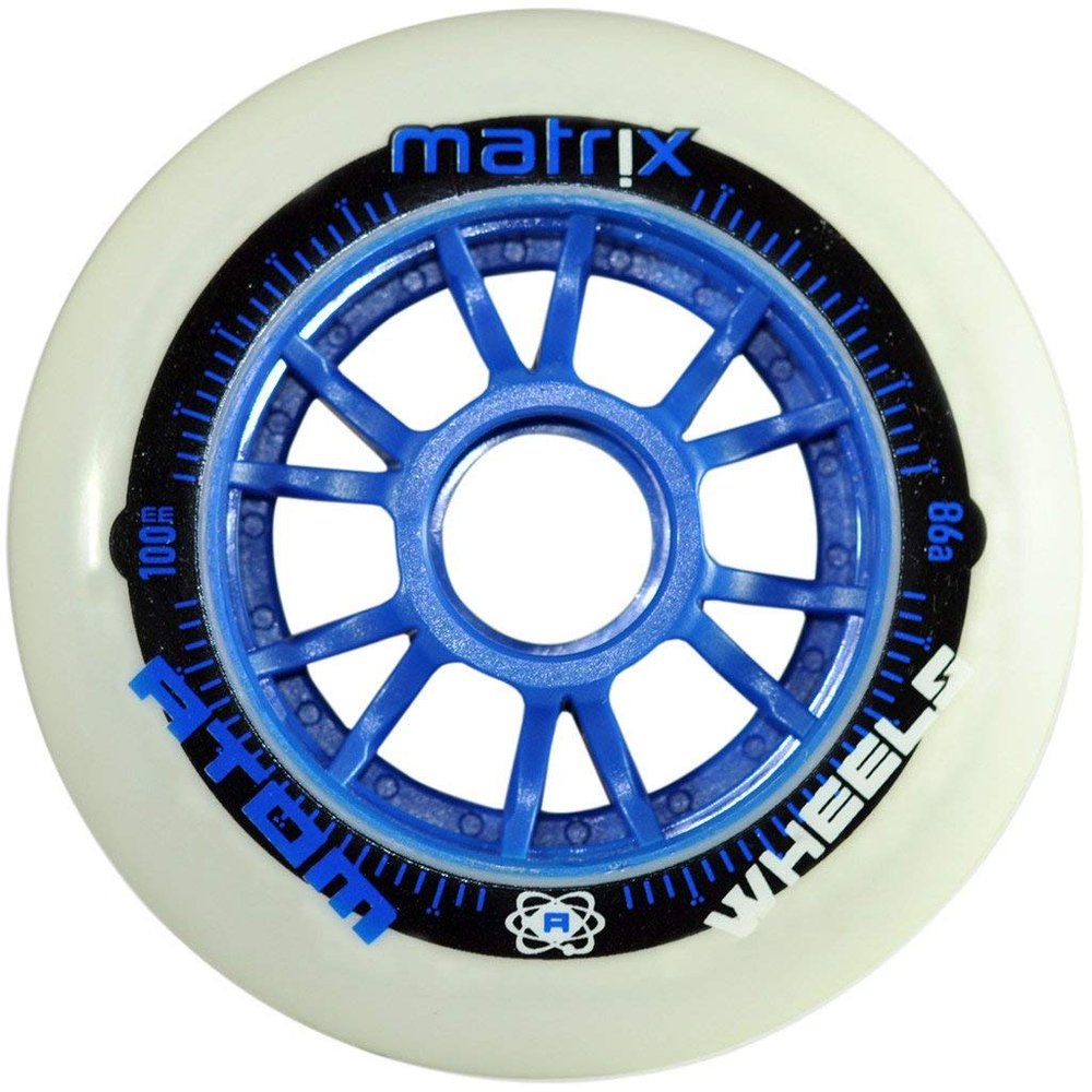 Atom Inline Outdoor Wheels - Matrix (Sold as Each's) (Size 110mm, Blue)