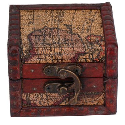 Vintage Wooden Jewelry Box, Retro Storage Box for Earrings Rings, Decorative Trinket Chest, Home Decoration