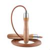 Adjustable Leather Skipping Rope, Pure Wooden Handle and Swivel Bearing Design, Suitable for Fitness Venues and Home Fitness Exercises view 1