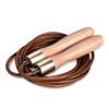 Adjustable Leather Skipping Rope, Pure Wooden Handle and Swivel Bearing Design, Suitable for Fitness Venues and Home Fitness Exercises view 2