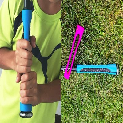 Big League Grips Baseball Softball Hitting Grip Trainer - Batting Grip Aid Training Equipment (Blue)
