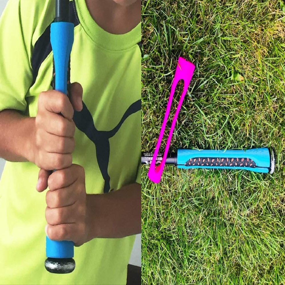 Big League Grips Baseball Softball Hitting Grip Trainer - Batting Grip Aid Training Equipment (Blue)