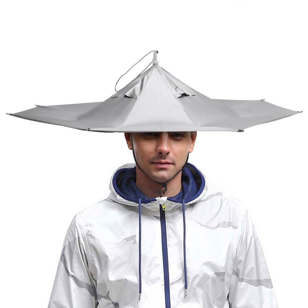 AIFUSI Umbrella Hat, Sun Rain Cap Colorful Folding Umbrellas Headwear 23 Beach, Party, Outdoor, Fishing, Hunting and Gardening, UV Protection for Adults and Kids