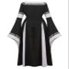 Famajia Womens Medieval Renaissance Costume Cosplay Victorian Vintage Retro Gown Long Dress Black Small view 3