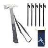 Mankujin Camping Mallet Hammer,6pcs Heavy Duty Iron Tent Pegs,Lightweight and Strong Tent Stakes Mallet Hammer,Unbreakable and Inflexible Tent Accessories Kit for Hiking, Backpacking, Gardening view 1