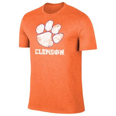 Campus Colors Adult MVP Heathered Cotton Blend T-Shirt - Logo Tshirt - Made from Ringspun - Comfort and Versatility (Clemson Tigers - Orange, Medium)