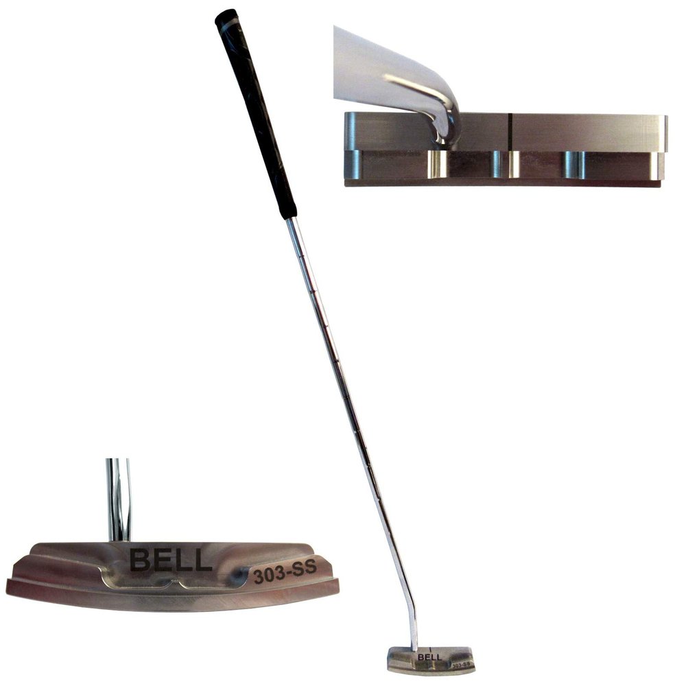 Bell Putters Half Offset Golf Putter 360g Polish Chrome Finish Right-Handed/RH with Winn Standard Putter Grip and 34" Shaft