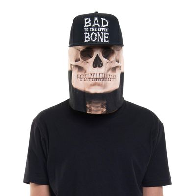 Faux Real Unisex-Adult's 3D Photo-Realistic Baseball Hat Mask, Skeleton, OSFM