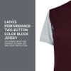 Russell Athletic Ladies Performance Two-Button Color Block Jersey Maroon/Baseball Grey S view 4