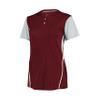 Russell Athletic Ladies Performance Two-Button Color Block Jersey Cardinal/Baseball Grey S view 1