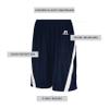 Russell Athletic Athletic Cut Basketball Shorts Navy/White L view 2