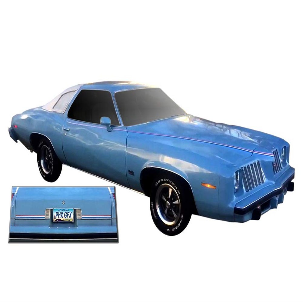 1975 Pontiac Grand Am Graphics Decals Stripes Kit - Red/White/Blue