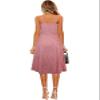 Berydress Women's Casual Beach Summer Dresses 2025 Solid Cotton Flattering A-Line Spaghetti Strap Button Down Midi Sundress (S, 6046-Pink Dot) view 2