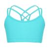 YONGHS Kids Girls Sports Crop Top Spaghetti Shoulder Straps Criss Cross Back Gymnastic Workout Tank Bra Top Mint Green 10 view 1