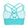 YONGHS Kids Girls Sports Crop Top Spaghetti Shoulder Straps Criss Cross Back Gymnastic Workout Tank Bra Top Mint Green 10 view 2